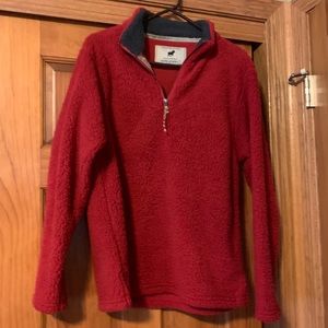 Red half zip Sherpa